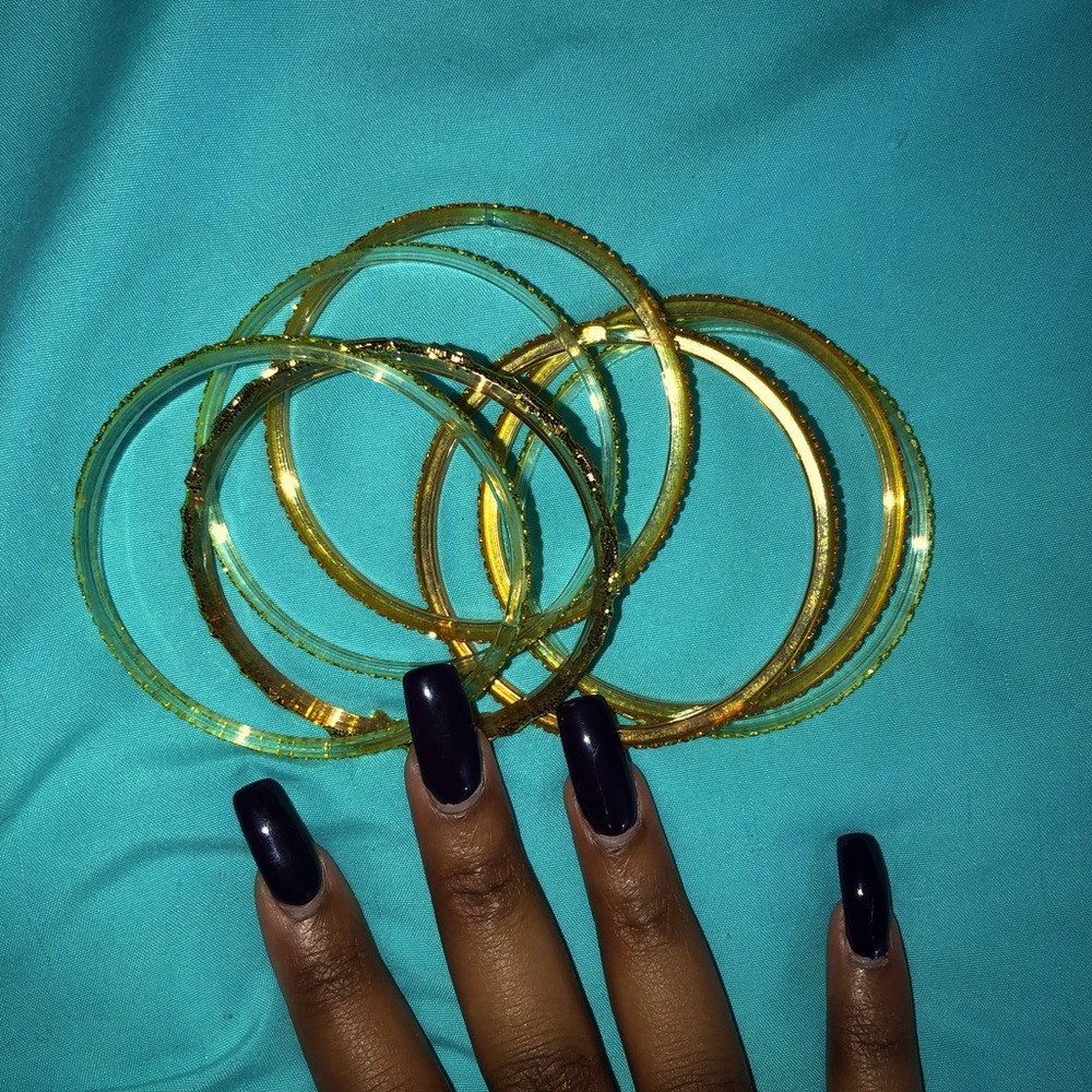 Gold and Emerald Green Bangles